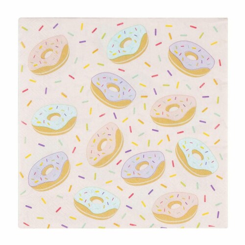 Donut Party Supplies, Paper Plates, Napkins, Cups and Plastic Cutlery (Serves 24, 144 Pieces) Perspective: right