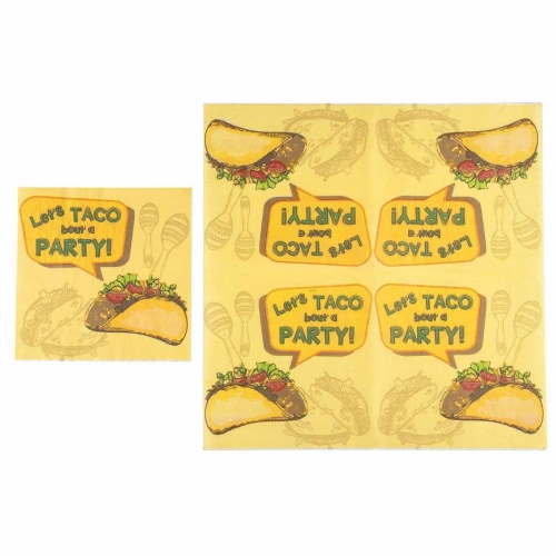Taco Party Bundle, Includes Plates, Napkins, Cups, and Cutlery (24 Guests,144 Pieces) Perspective: right