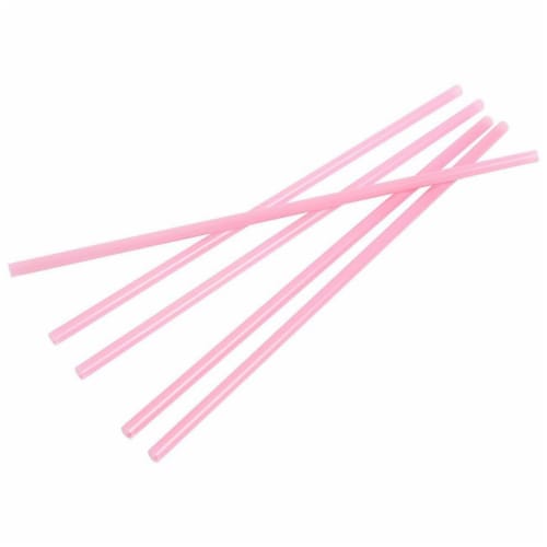 300ct Plastic Pink Disposable Party Drinking Straws 10" Perspective: right