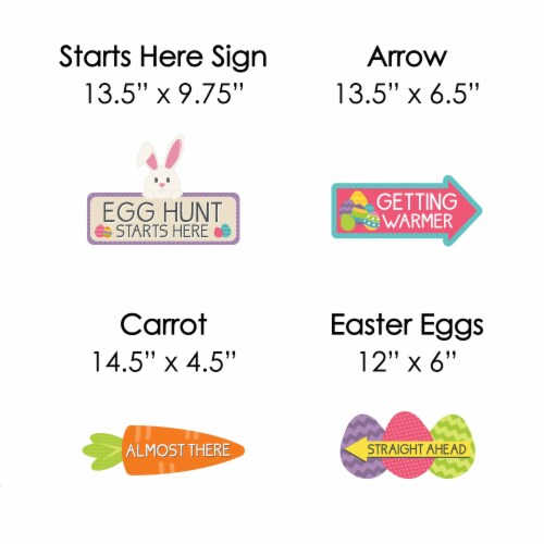 Big Dot of Happiness Easter Egg Hunt Arrow Yard Signs - Outdoor Easter Bunny Yard Decor 10 Pc Perspective: right