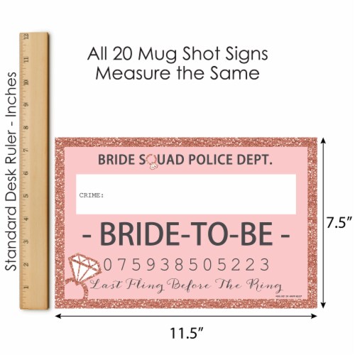 Big Dot of Happiness Bride Squad Rose Gold Bachelorette Mug Shot Photo Booth Props 20 Ct Perspective: right