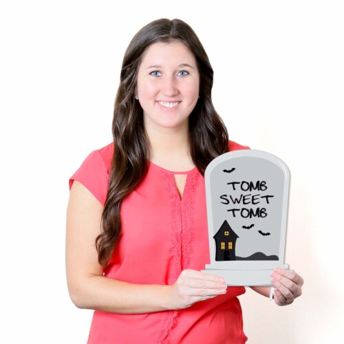 Big Dot of Happiness Graveyard Tombstones - Outdoor Lawn Decor - Halloween Yard Signs 8 Ct Perspective: right