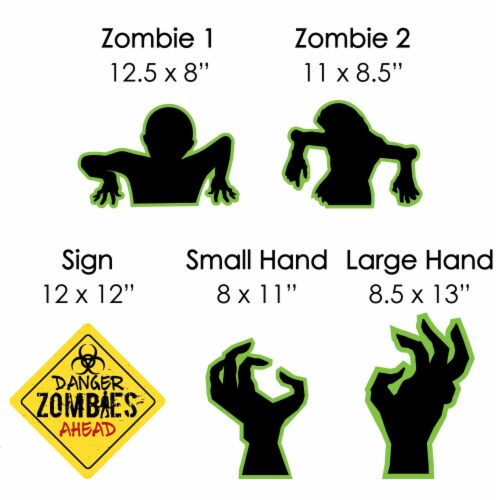 Big Dot of Happiness Zombie Zone - Lawn Decor - Outdoor Halloween Party Yard Decor - 10 Pc Perspective: right