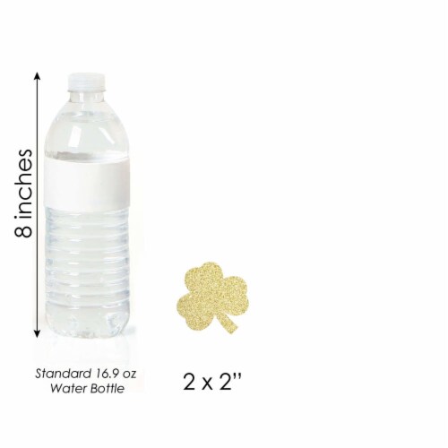 Big Dot of Happiness Gold Glitter Shamrock No-Mess Dessert Cupcake Toppers Treat Picks 24 Ct Perspective: right