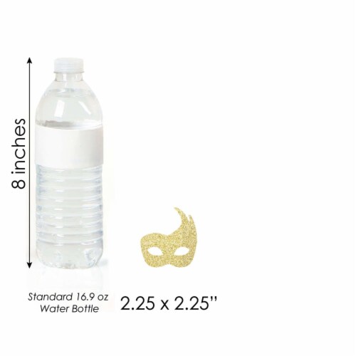 Big Dot of Happiness Gold Glitter Mask No-Mess Dessert Cupcake Topper Party Treat Picks 24 Ct Perspective: right