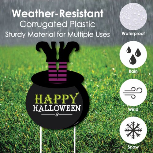 Big Dot of Happiness Happy Halloween - Party Decorations - Witch Party Welcome Yard Sign Perspective: right