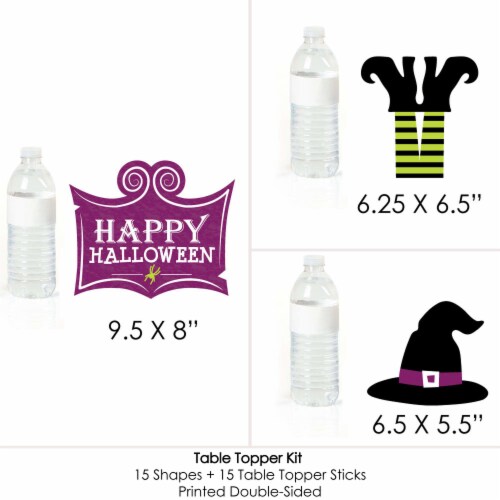 Big Dot of Happiness Happy Halloween - Witch Party Centerpiece Sticks - Table Toppers - 15 Ct Perspective: right