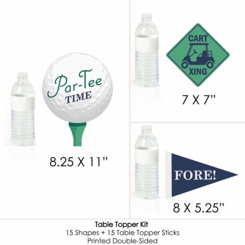 Big Dot of Happiness Par-Tee Time Golf Birthday or Retirement Centerpiece Table Toppers 15 Ct Perspective: right