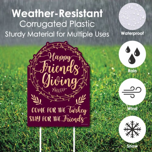 Big Dot of Happiness Elegant Thankful for Friends Party Decor Thanksgiving Welcome Yard Sign Perspective: right