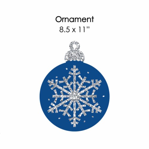 Big Dot of Happiness Blue & Silver Ornaments Lawn Outdoor Holiday Christmas Yard Decor 10 Pc Perspective: right