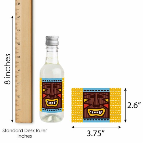 Big Dot of Happiness Tiki Luau - Mini Wine Bottle Label Stickers - Tropical Party Favor 16 Ct Perspective: right