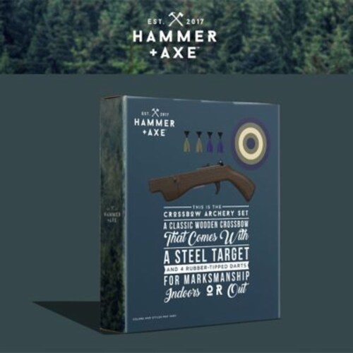 Hammer + Axe Crossbow Archery Bow and Arrow Game Set with 4-Rubber Tip Darts Perspective: right
