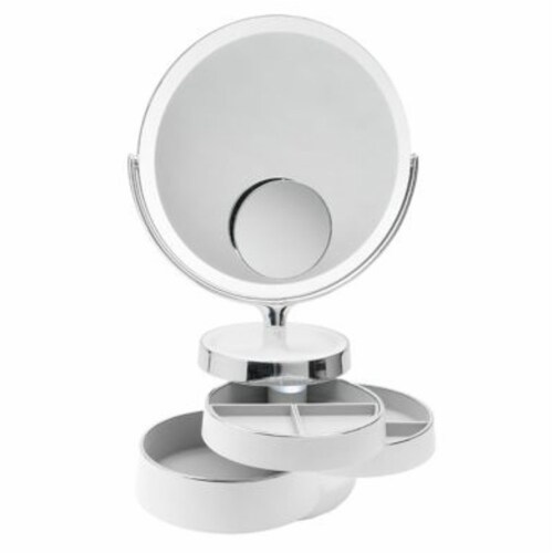 Sharper Image® Spastudio Vanity Plus 10Inch Round Mirror With Storage