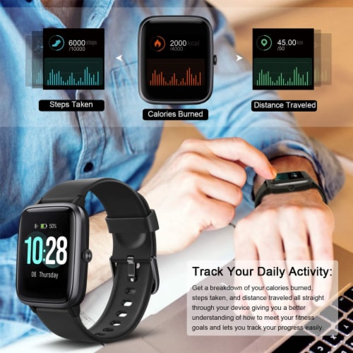 Letsfit ID205L Smartwatch Heart Rate & Activity Monitor - Black Perspective: right