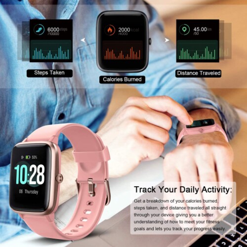 Letsfit ID205L Smartwatch Heart Rate & Activity Monitor - Pink Perspective: right