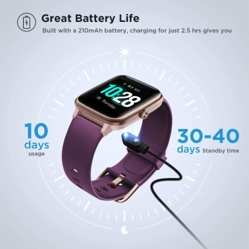 Letsfit ID205L Smartwatch Heart Rate & Activity Monitor - Purple Perspective: right