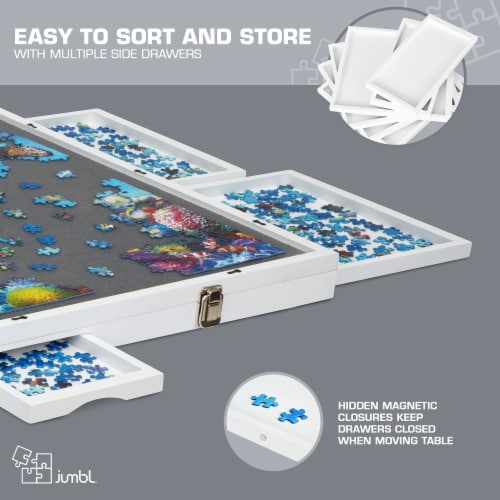 HiKingmoon 1500 Piece Rotating Puzzle Board With Drawers And Cover,26