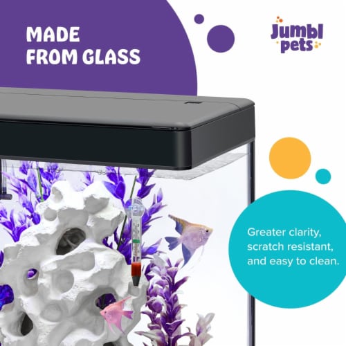JumblPets Premium Fish Aquarium Kit Complete Glass Fish Tank Kit with LED Lighting 1 Mariano s