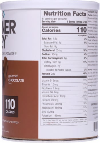 Designer Whey® Chocolate Protein Powder Perspective: right