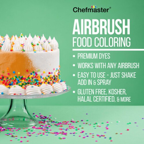 Cake Decorating Airbrushing System Kit with Siphon Feed Airbrush, 12 Food Colors, Compressor Perspective: right