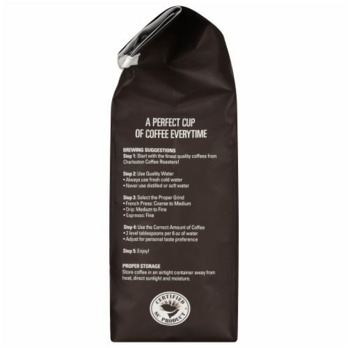 Charleston Organic Medium Roast Whole Bean Ground Coffee Perspective: right