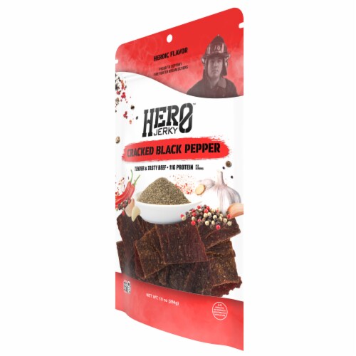 Hero™ Snacks Cracked Black Pepper Classic Beef Jerky Perspective: right