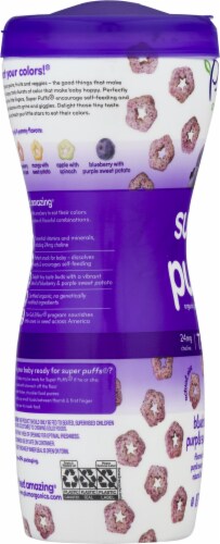 Plum Organics® Super Puffs® Blueberry with Purple Sweet Potato Cereal Snacks Perspective: right