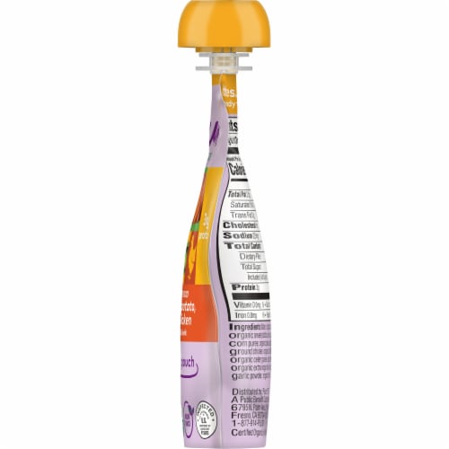 Plum Organics® Stage 3 Carrot Sweet Potato Corn Pea and Chicken Baby Food Pouches Multipack Perspective: right