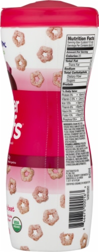 Plum Organics® Strawberry with Beet Super Puffs® Cereal Snacks Perspective: right