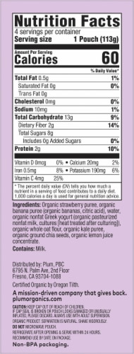 Plum Organics® Mighty 4® Strawberry Banana Greek Yogurt Kale & Oat Stage 4 Toddler Food Pouches Perspective: right