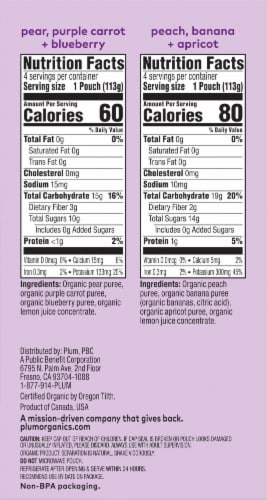 Plum Organics® Stage 2 Fruit & Veggie Blends Organic Baby Food Variety Pack Perspective: right
