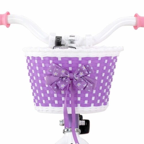 Joystar Angel Girls 18 In Kids Bike w/ Training Wheels, Ages 5-9, Pink & Purple Perspective: right