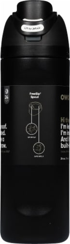 Owala® FreeSip Stainless Steel Water Bottle - Very Very Dark Black Perspective: right