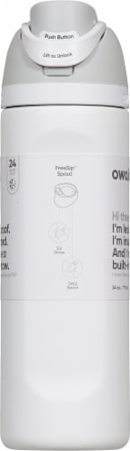 Owala FreeSip Stainless Steel Water Bottle - Shy Marshmallow White Perspective: right