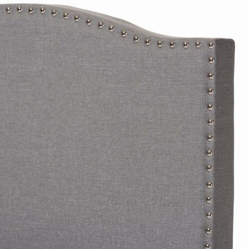 Baxton Studio Benjamin Modern and Contemporary Grey Fabric Upholstered Twin Size Arched Bed with Nail Heads Baxton Studio Benjamin Modern and Contemporary Grey Fabric Upholstered Twin Size Arched Bed with Nail Heads
