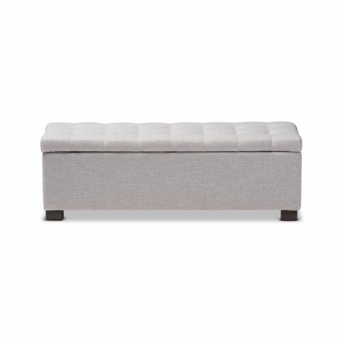 Roanoke Storage Bench in Grayish Beige Perspective: right
