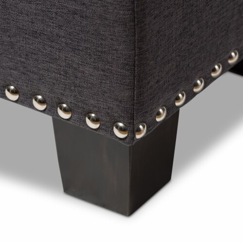 Hannah Storage Bench in Dark Gray Perspective: right