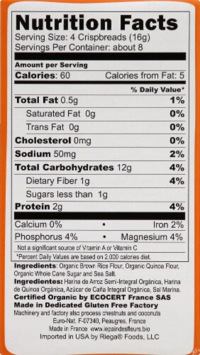 Le Pain des fleurs® Organic Crispbread Gluten Free Quinoa Perspective: right