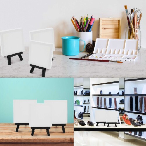 3 x 3 Stretched Black Canvas with 5 Mini Black Wood Display Easel Kit, 12  Pack, 3” x 3” - 12 Pack - Kroger