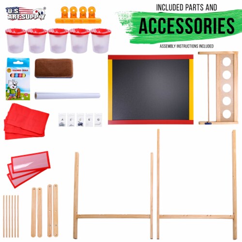 Flip-Over Children's Double-Sided Paint & Drawing Art Easel with Chalkboard, Dry Erase Board Perspective: right