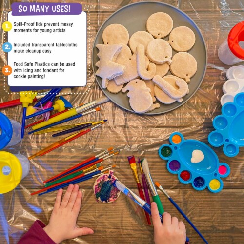 40-Piece Children's Art Painting Supplies and Accessories Kit - Brushes, Cups, Palettes Perspective: right