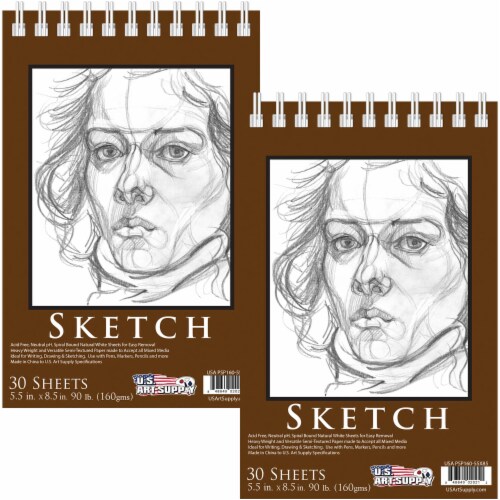 20-Piece Artist Sketch Set with Storage Case - Sketch & Charcoal Pencils, Stumps & Paper Pads Perspective: right