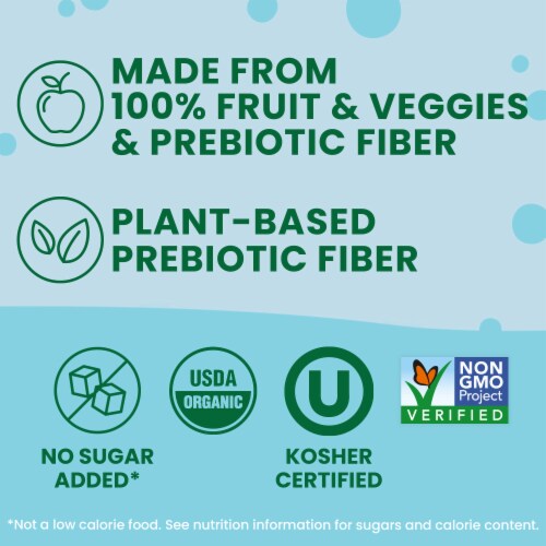 GoGo Squeez Happy TummieZ Organic Apple Strawberry Pomegranate Spinach Fruit & Veggie Pouch Perspective: right