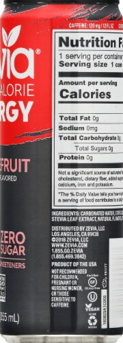 Zevia Zero Calorie Grapefruit Energy Drink Perspective: right