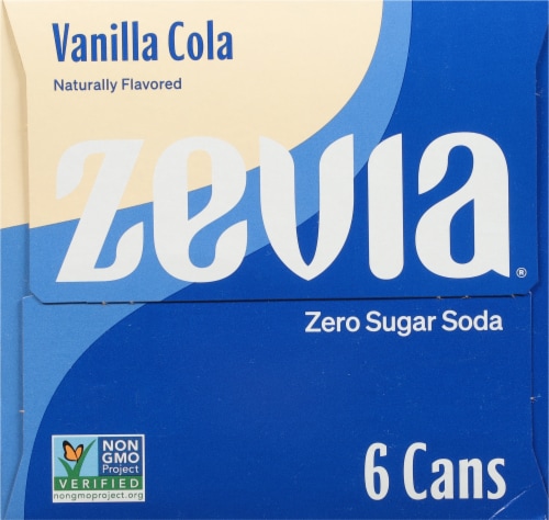 Zevia® Vanilla Cola Zero Sugar Soda Cans Perspective: right