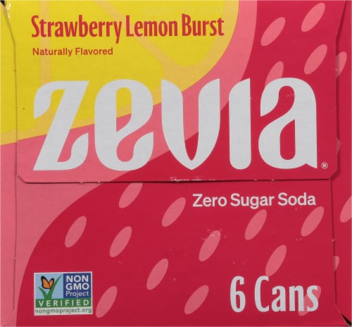 Zevia® Strawberry Lemon Burst Zero Sugar Soda Cans Perspective: right