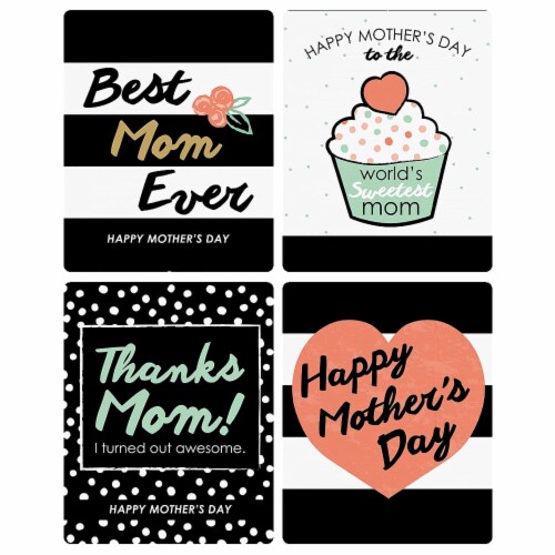 Big Dot of Happiness Best Mom Ever - Mother's Day Gift - Wine Bottle Label Stickers 4 Ct Perspective: right