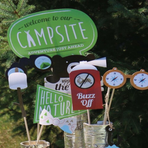 Camping photo store booth props