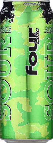 Four Loko® Sour Apple Malt Beverage Single Can Perspective: right