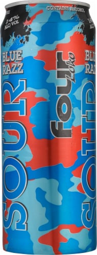 Four Loko® Sour Blue Razz Malt Beverage Single Can Perspective: right